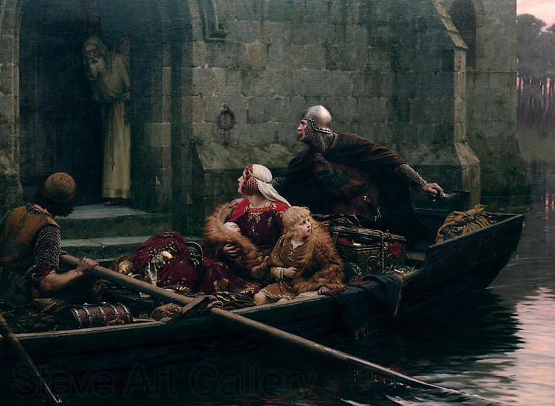 Edmund Blair Leighton In time of Peril Norge oil painting art